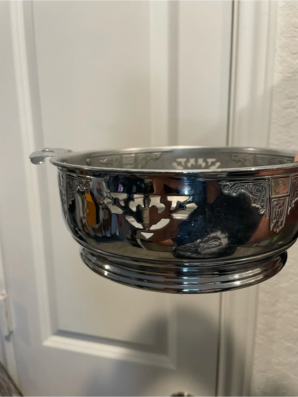 Vtg Art Deco Early Pyrex Round Etched Dish 023-with Clear Glass Dish. NO LID.